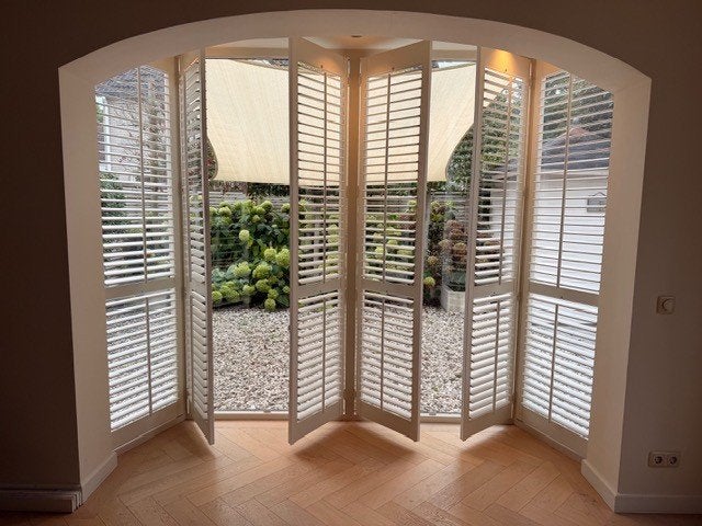 Prachtige houten shutters (maatwerk)., Ophalen, Overige merken, Wit, Hout