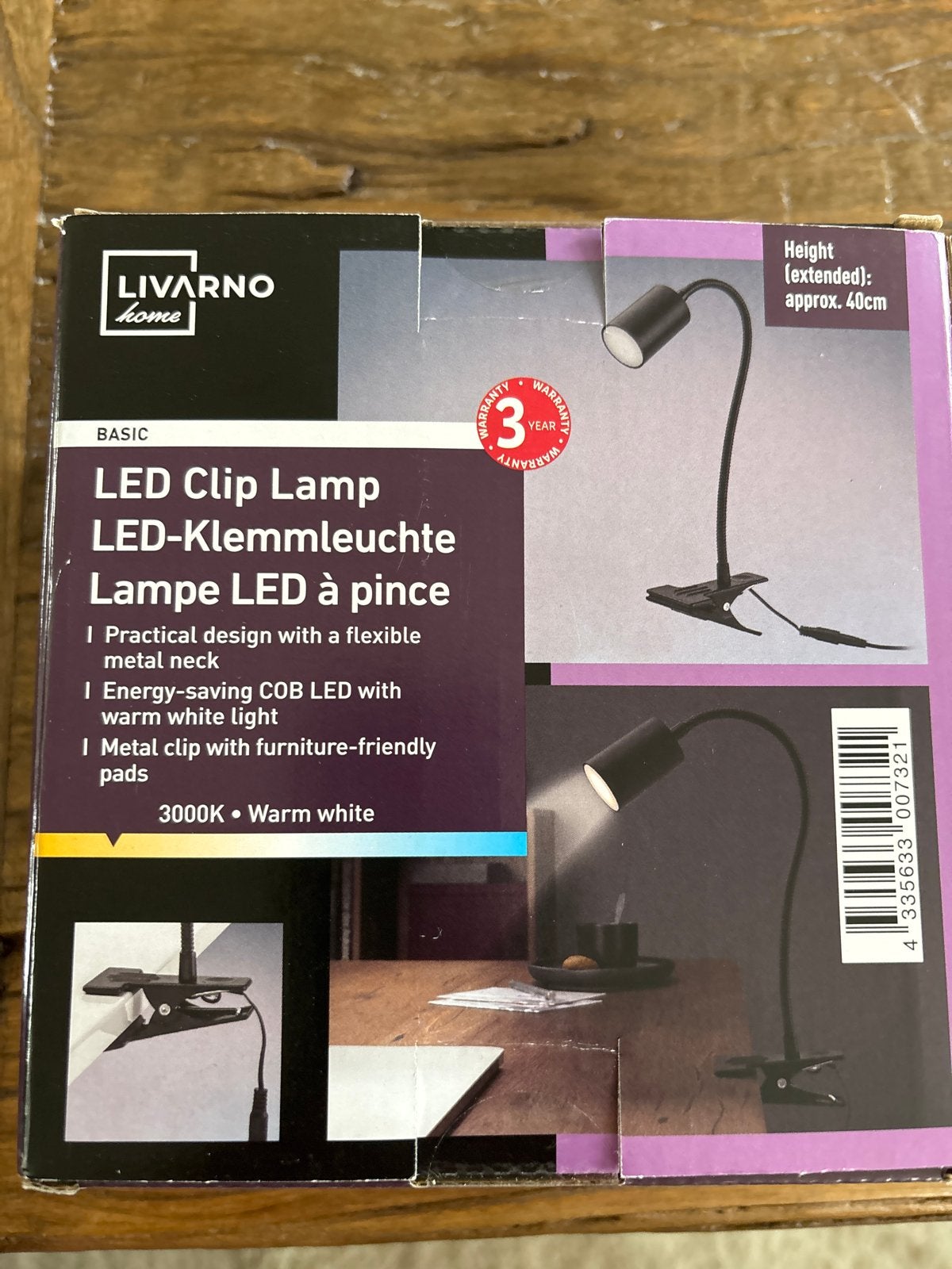LIVARNO home LED Klemlamp - Flexibel & Energiezuinig, Huis en Inrichting, Metaal, Overige merken, Zwart, Nieuw