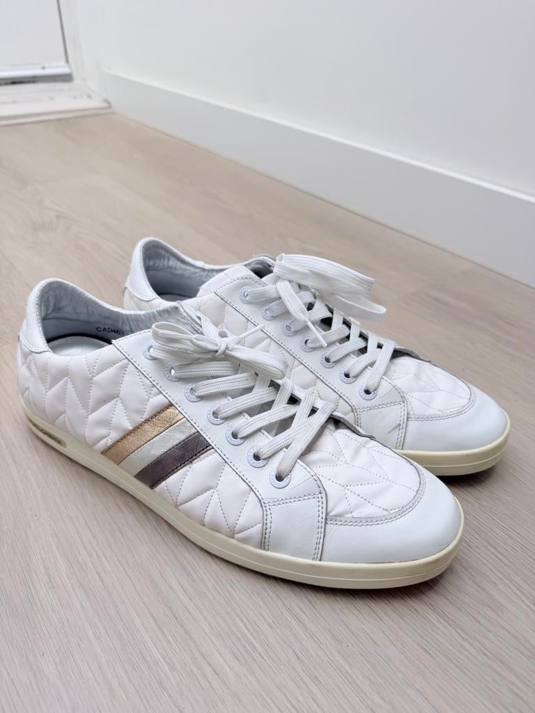 Dolce & Gabbana Witte Leren Sneakers - Maat 44, Kleding | Dames, Schoenen, Wit, Ophalen of Verzenden, Sneakers of Gympen, Zo goed als nieuw