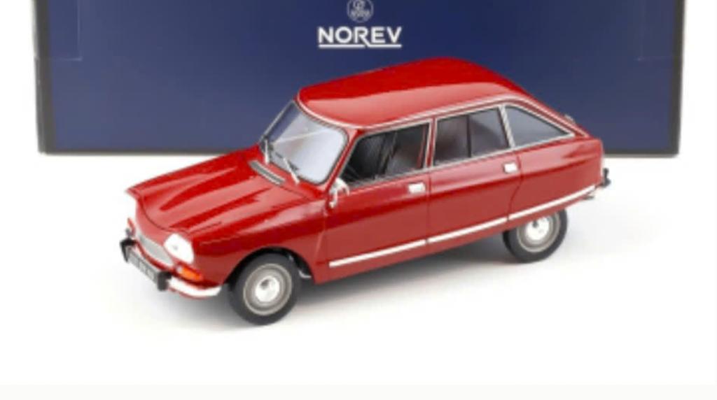 Citroen Ami 8 Club '69 Rood Lim.Ed schaal. 1/18 NOREV 181678, Hobby en Vrije tijd, Modelauto's | 1:18, Verzenden, Nieuw, Auto