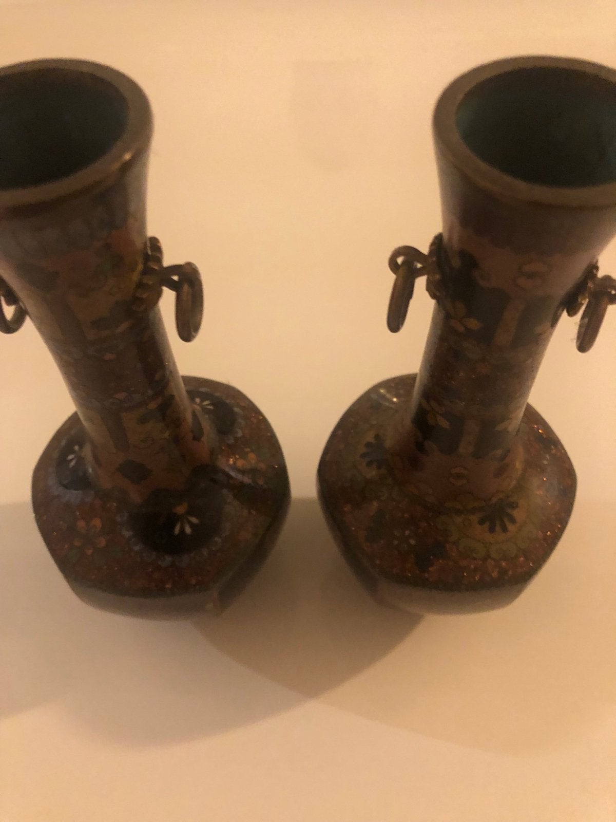 Antieke Chinese Cloisonné Vazen (Set van 2), Ophalen of Verzenden