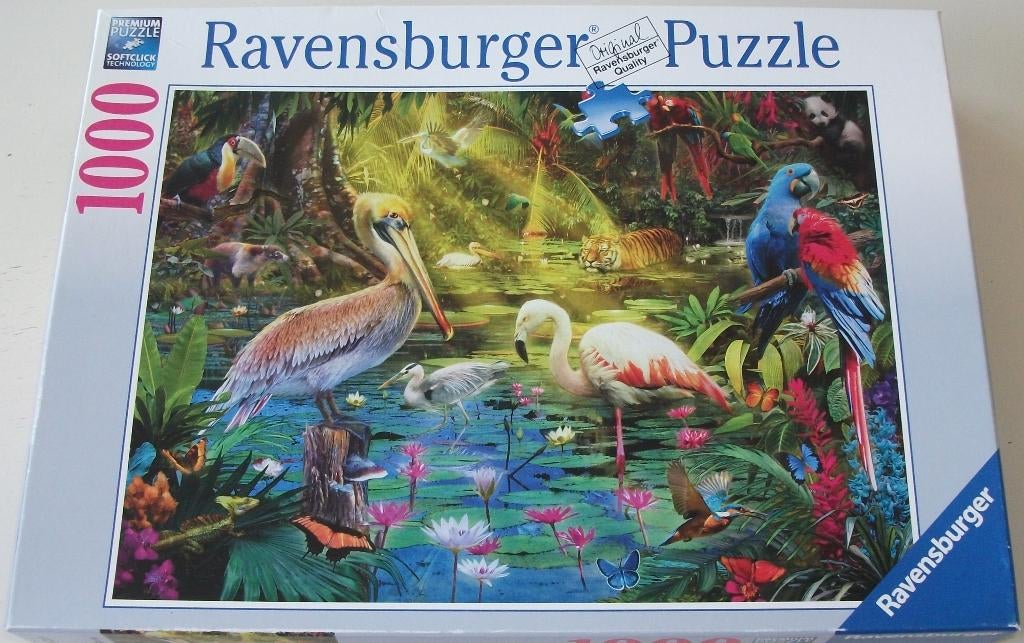 Puzzel *** VOGELPARADIJS *** 1000 stukjes Ravensburger, Ophalen of Verzenden, 500 t/m 1500 stukjes, Zo goed als nieuw, Legpuzzel