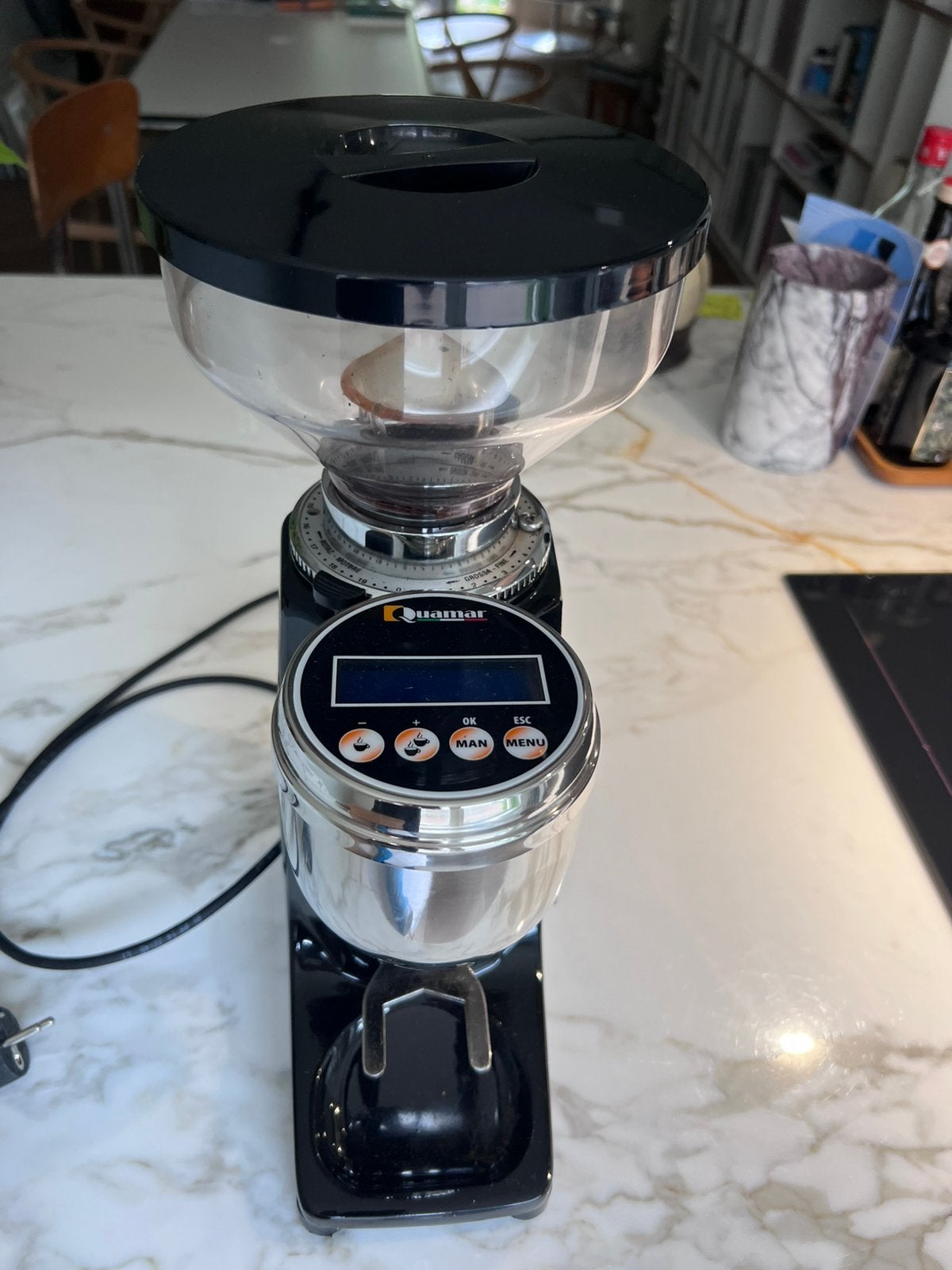 Quamar Q50e koffiemolen grind on demand, Ophalen, Zo goed als nieuw, Koffiemolen
