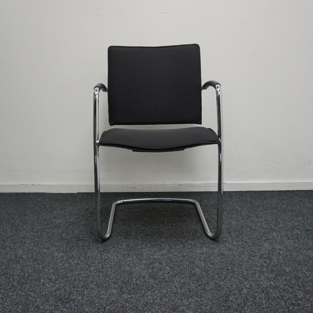 13x Kembo vergaderstoelen | Zwart | Chroom | Stapelbaar, Gebruikt, -, Zwart, -