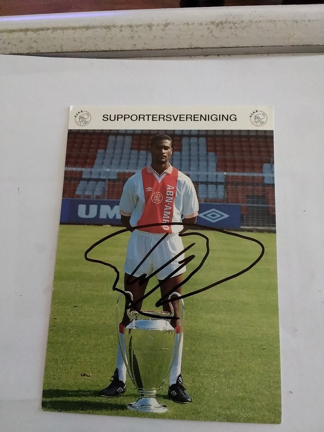 Gesigneerde Ansichtkaart Winston Bogarde - Ajax VOETBAL, Verzamelen, Ophalen of Verzenden, 1980 tot heden, Ongelopen