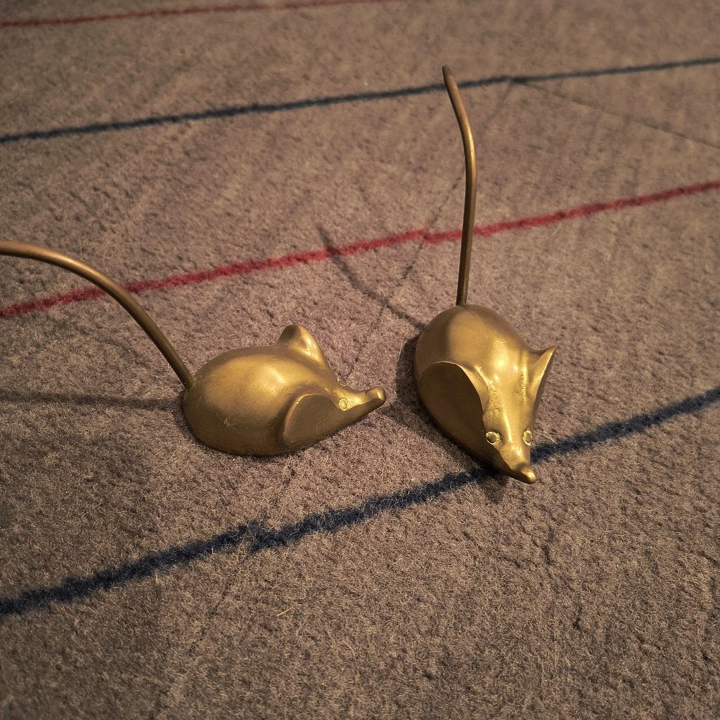 2 koperen/messing muizen, Antiek en Kunst, Antiek | Koper en Brons, Ophalen of Verzenden