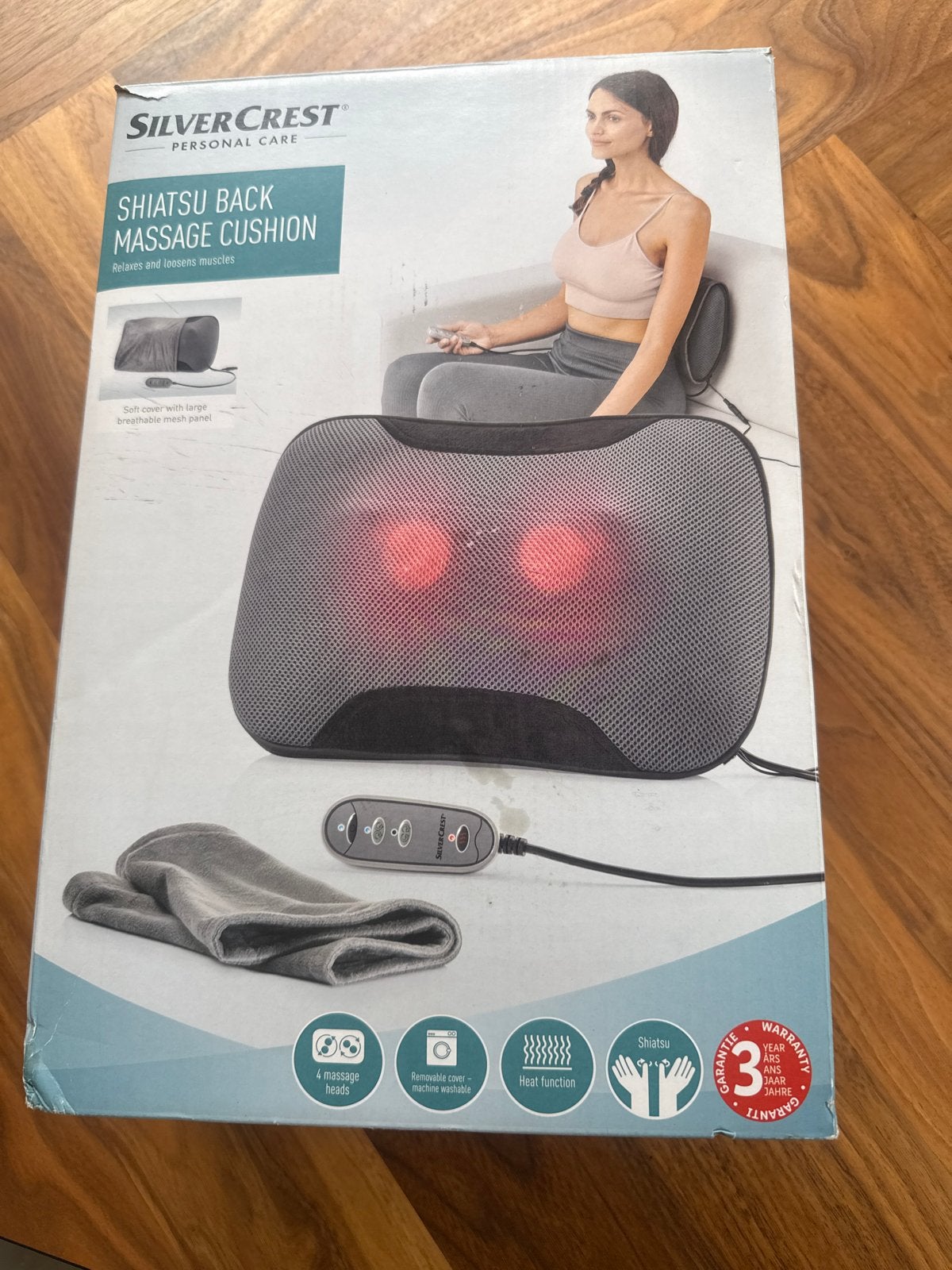 SilverCrest Shiatsu Rug Massagekussen met Warmtefunctie, Ophalen of Verzenden, Zo goed als nieuw, Massagestoel of Kussen