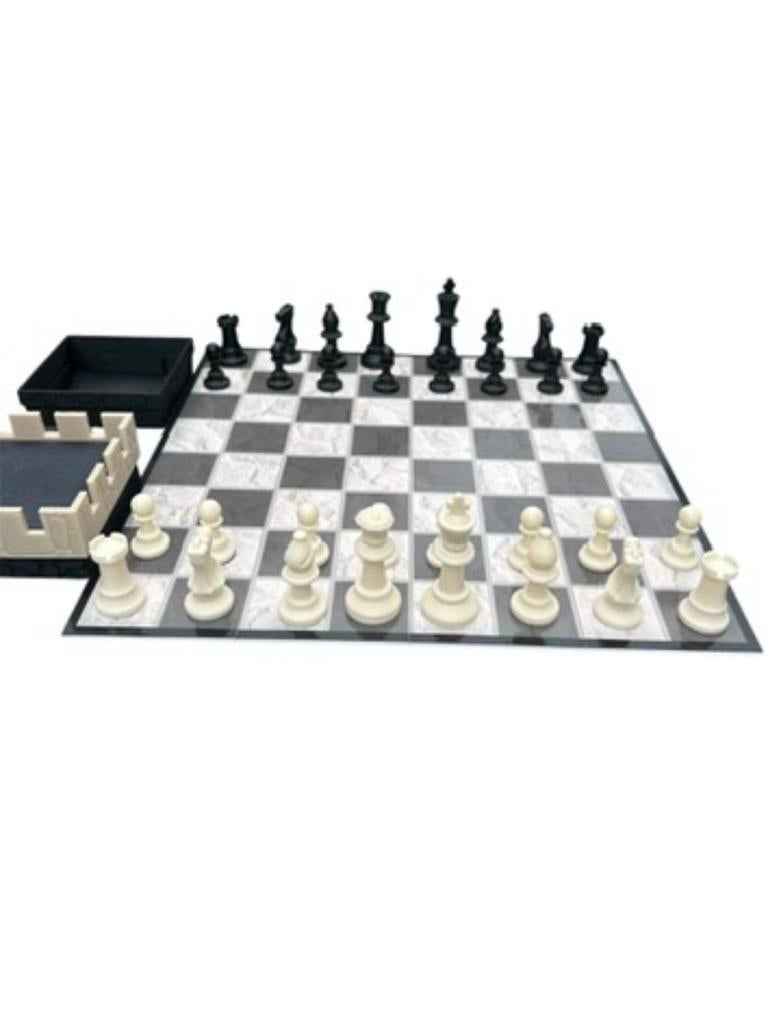 Schaakbord inklapbaar met opbergvak en schaakstukken, Een of twee spelers, Ophalen of Verzenden, Zo goed als nieuw
