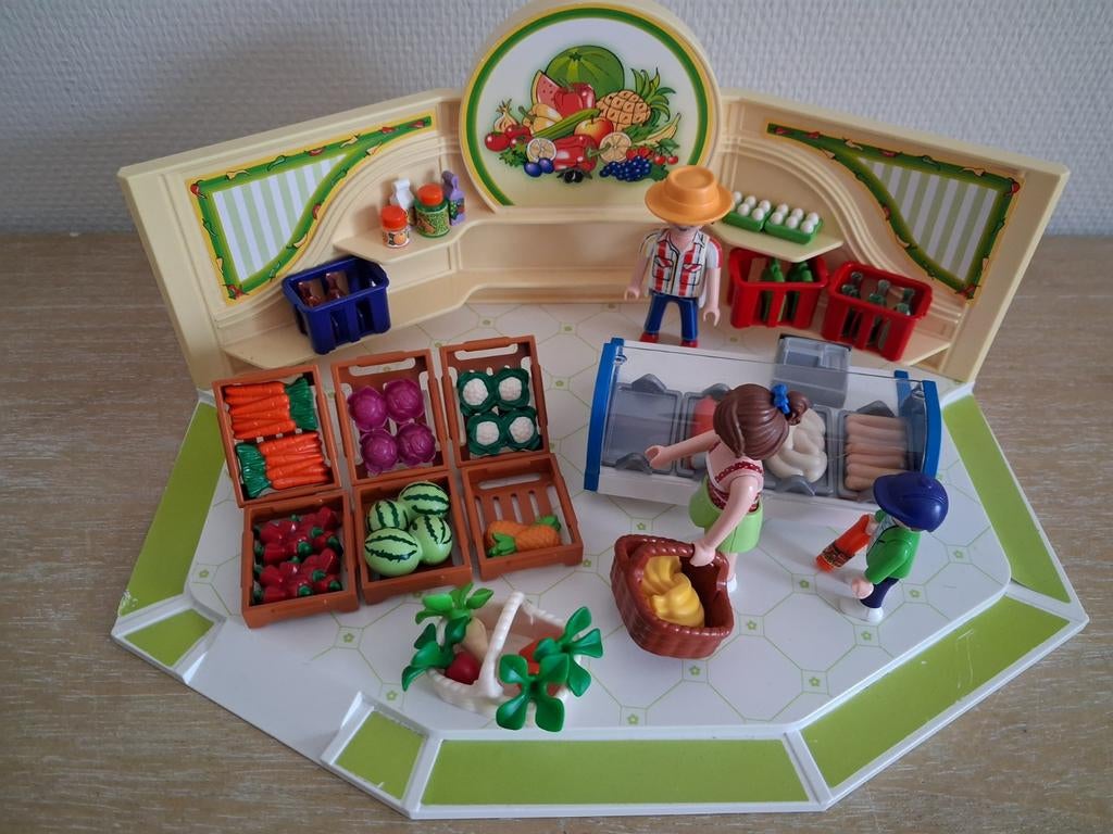 Playmobil groente, fruit, vlees, frisdrankwinkel setnr 9403, Kinderen en Baby's, Speelgoed | Playmobil, Ophalen of Verzenden, Zo goed als nieuw