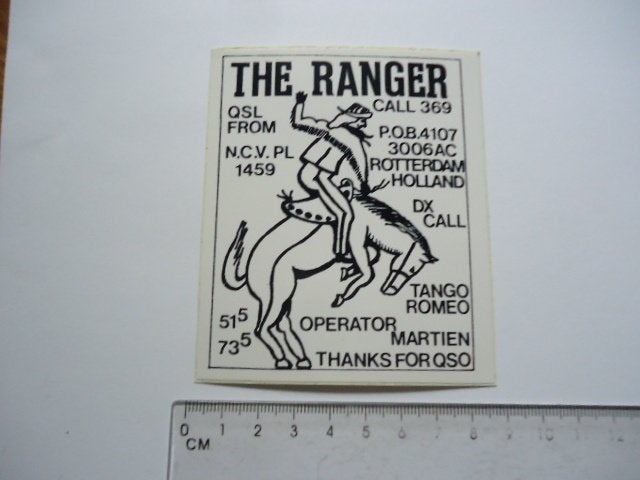 sticker oud The Ranger 27mc jaren 70 227 mc qsl bakkie dx, Verzenden, Zo goed als nieuw, Bedrijf of Vereniging