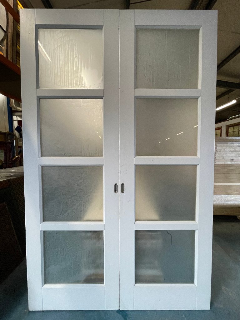 Set schuif / en suite deuren met melk glas 232x146cm., Ophalen