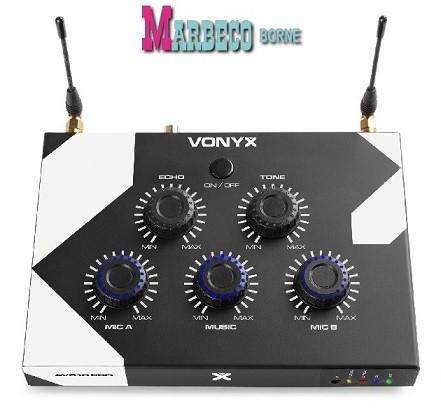 Karaoke mixer, Karaoke microfoon controller, Draadloos UHF, Vonyx, Nieuw, Info@marbeco.nl, Complete set