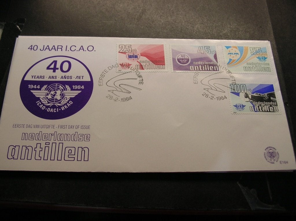FDC Ned Antillen 1984   40 jaar I.C.A.O., Verzenden, Postfris