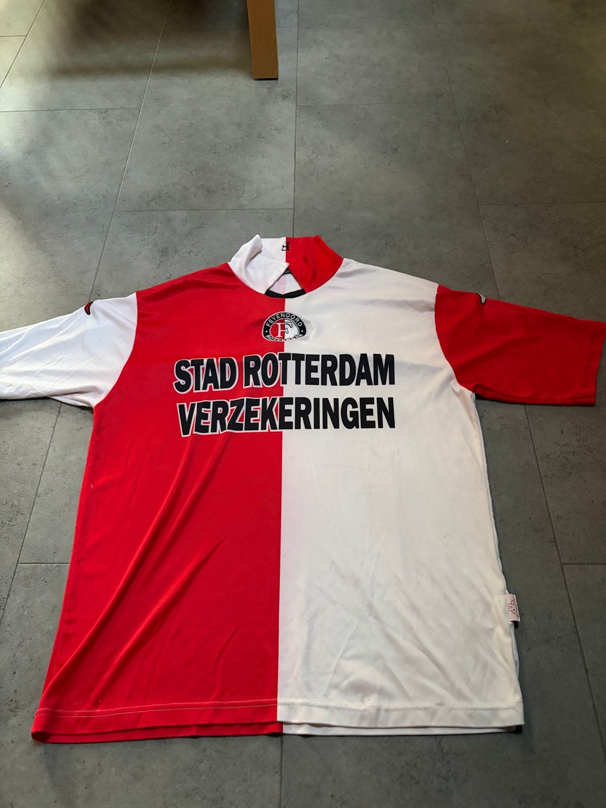 Feyenoord thuis Shirt Maat 2001-2002 maat L - Rood/Wit, Ophalen, Maat 52/54 (L), Meerkleurig, Voetbal