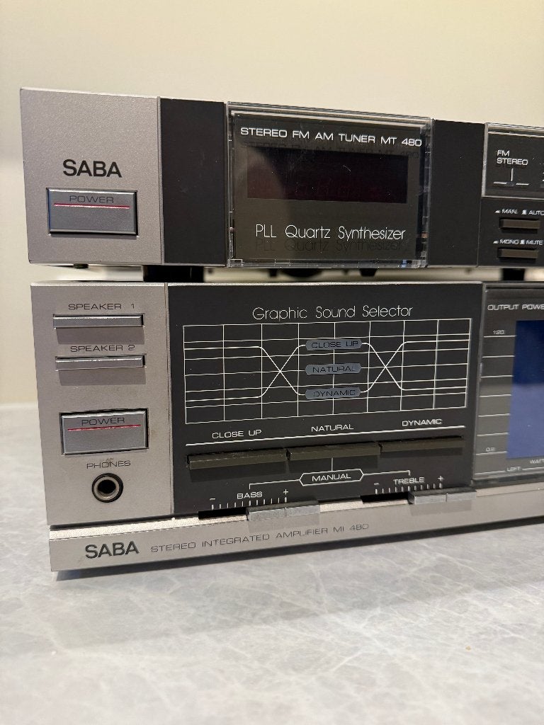 SABA HiFi Set: MI 480 Versterker + MT 480 Tuner - Zilver, Ophalen of Verzenden, Gebruikt, Overige merken