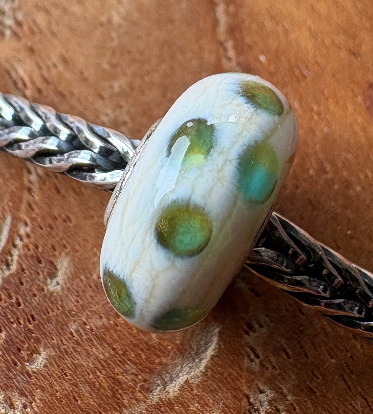 Trollbeads Retired Groene Stip, Sieraden, Tassen en Uiterlijk, Bedels, Verzenden, Nieuw, Glas of Kristal, Trollbeads