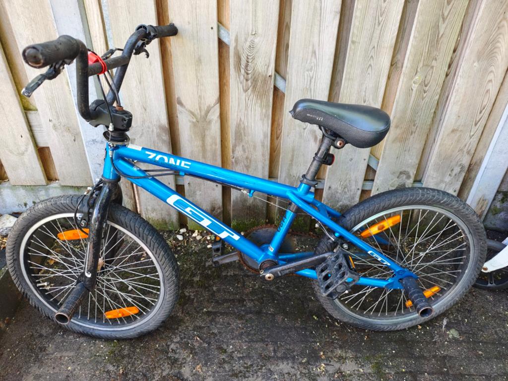 GT Zone BMX Fiets - Blauw, Gebruikt + 2 nieuwe buitenbanden, Fietsen en Brommers, Fietsen | Crossfietsen en BMX, Gebruikt, Staal