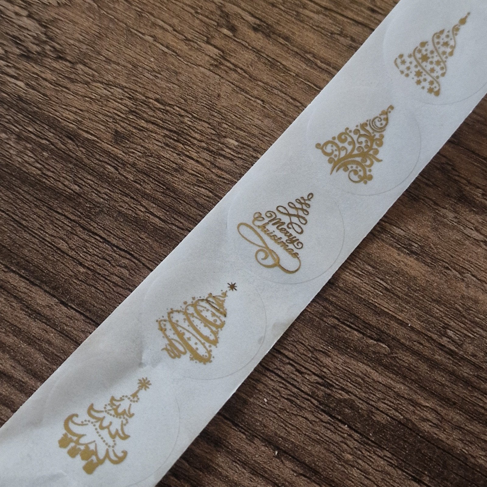 rol kerstboom stickers goud 2,5cm, Ophalen of Verzenden, Nieuw