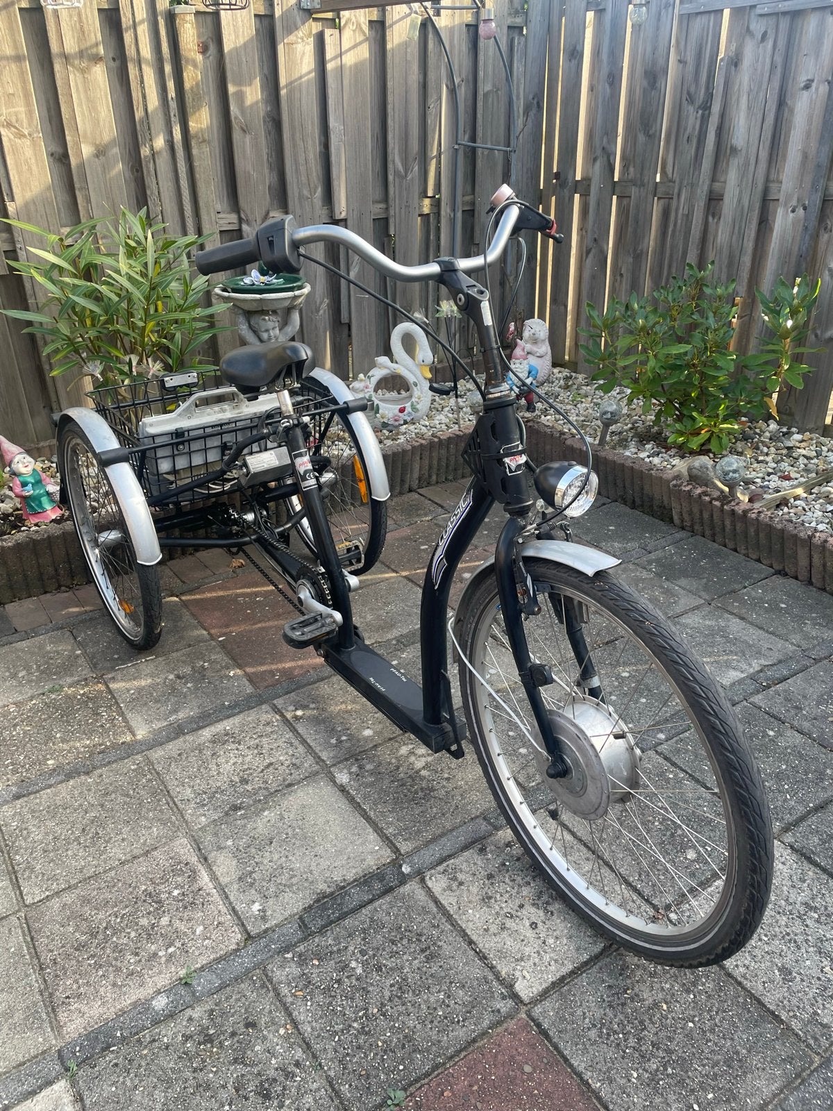 Elektrische driewieler stepfiets met mand, Ophalen, Gebruikt, Velgrem