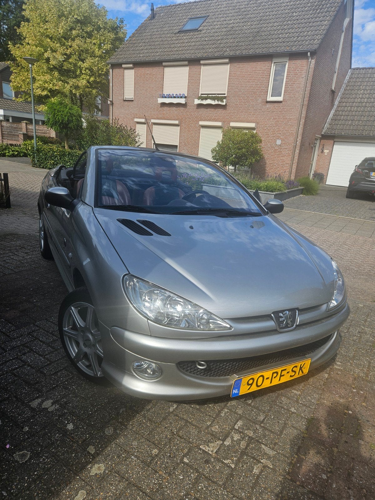 Peugeot 206 2.0 16V CC 2004 zilvergrijze rolland garos, 136 pk, 4 cilinders, Cabriolet, 4 stoelen