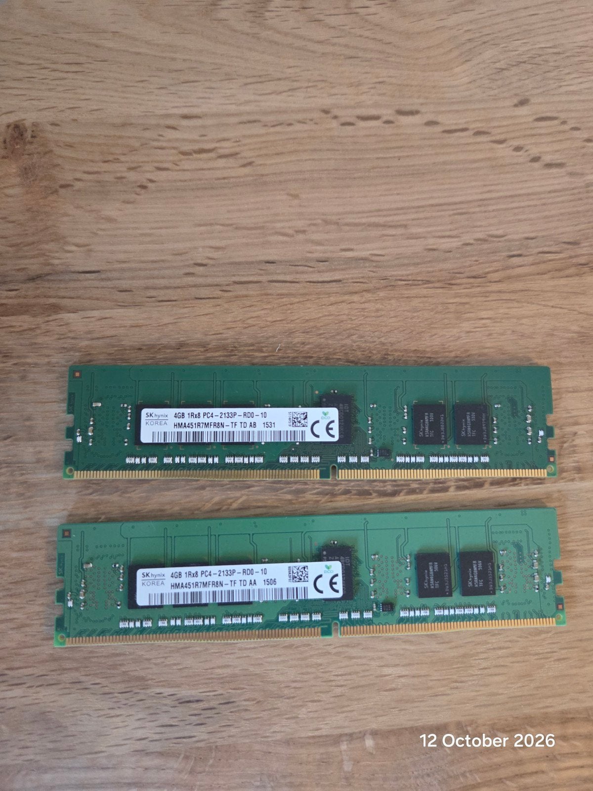8GB (2x4GB) DDR4 ECC RAM 2133MHz voor servers - SK Hynix, Gebruikt, Server, DDR4, 8 GB