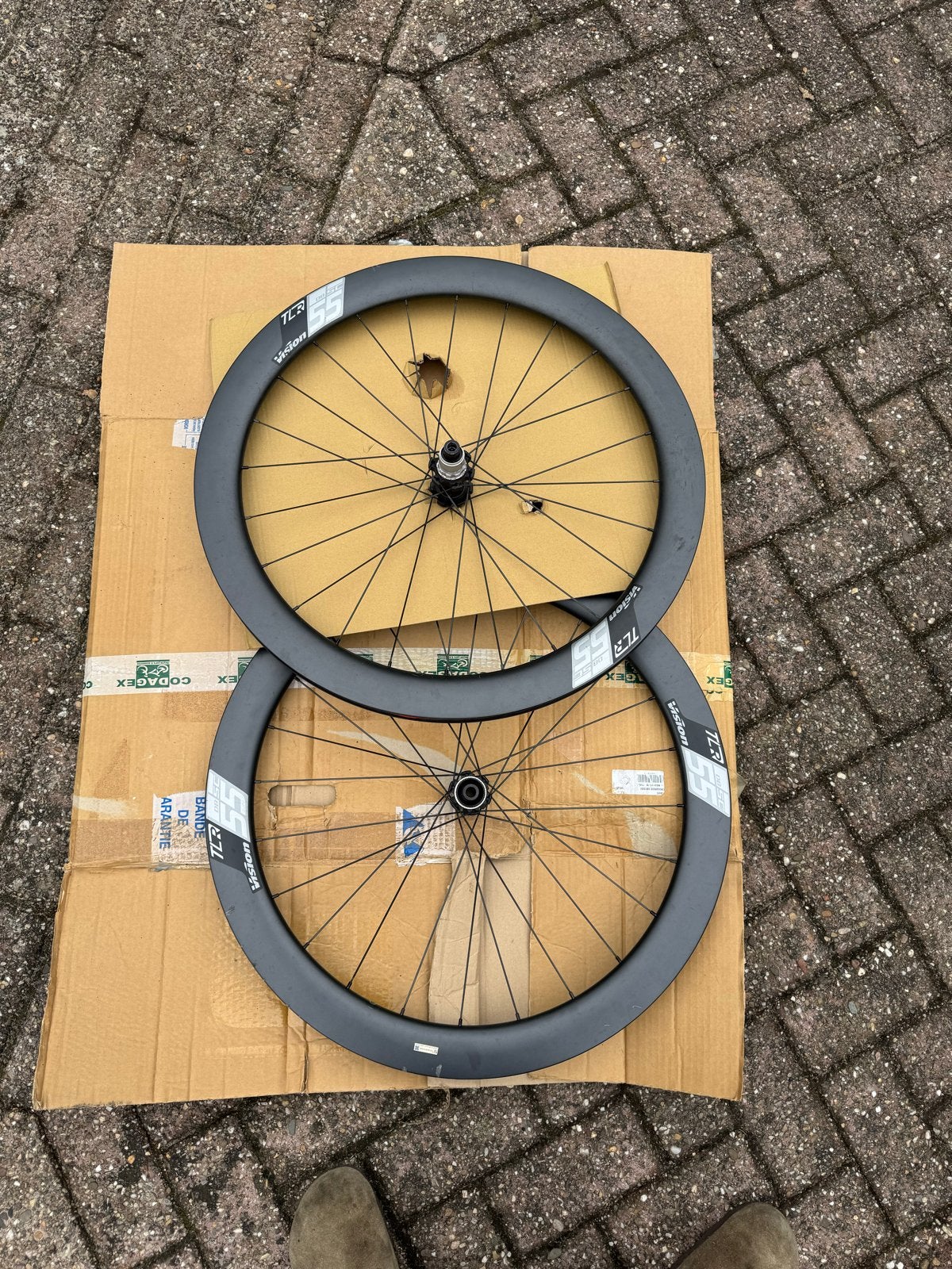 Vision TLR DB SC 55 Wielset met velgschade, Fietsen en Brommers, Fietsonderdelen, Wiel, Gebruikt, Ophalen of Verzenden, Racefiets
