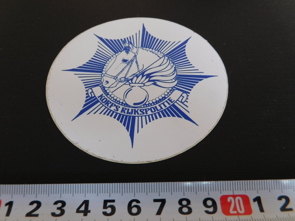 sticker Politie Korps Rijkspolitie  RP beredenen Paard, Ophalen, Zo goed als nieuw