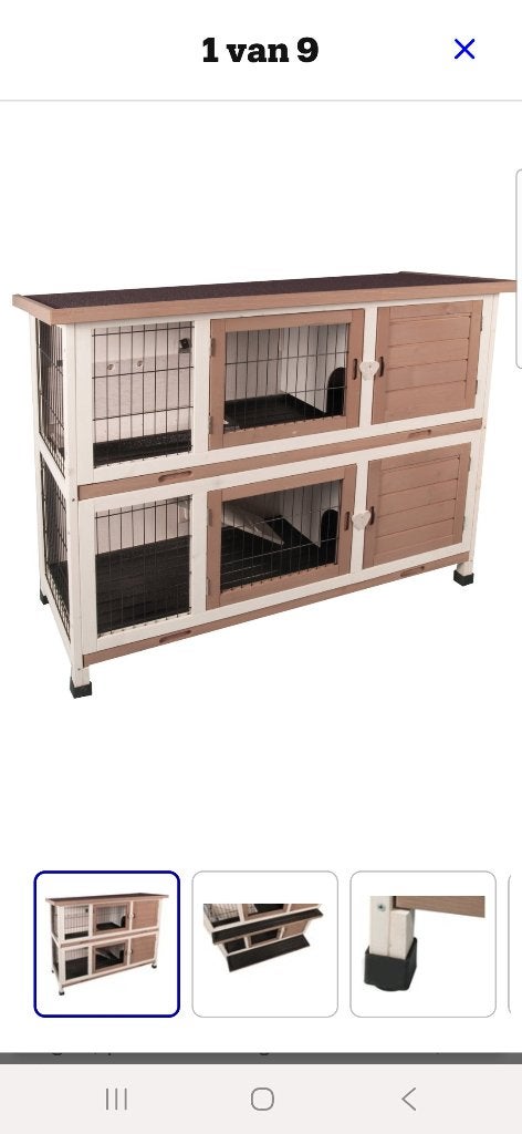Nieuw Dubbel konijnenhok, Dieren en Toebehoren, Knaagdieren en Konijnen | Hokken en Kooien, Ophalen, 110 cm of meer, Nieuw, 90 cm of meer