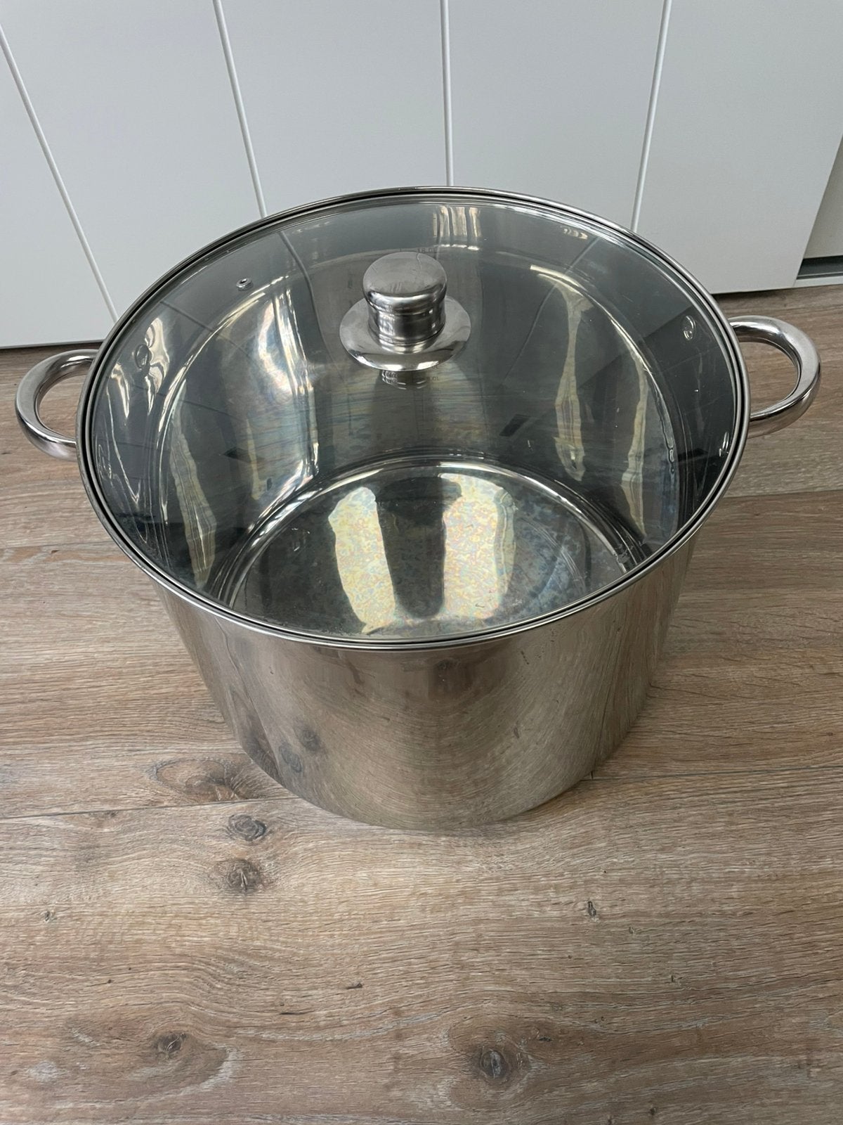 Zeer grote soeppan ook inductie! 20 liter, Huis en Inrichting, Keuken | Potten en Pannen, Ophalen, Zo goed als nieuw, Rvs