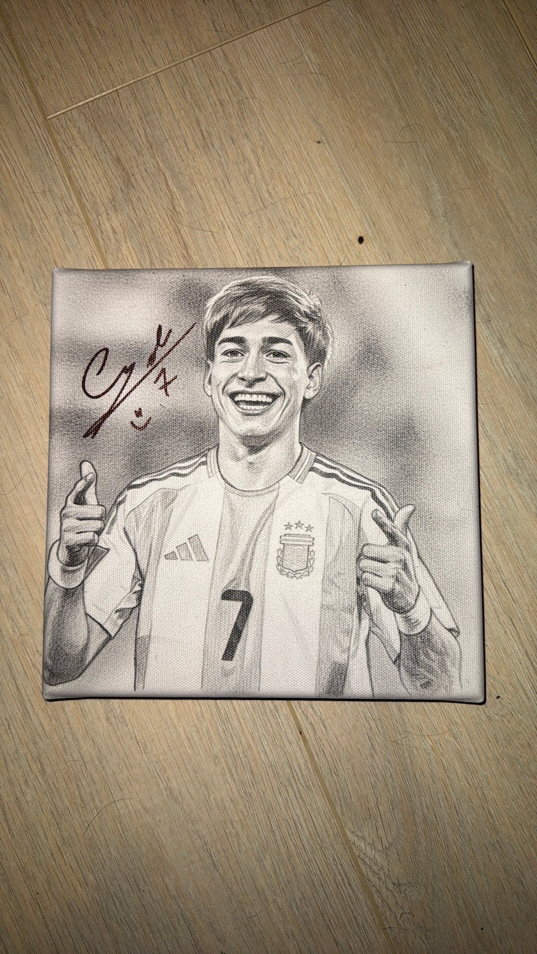 Gesigneerd schilderij Carrizo Ajax, Ophalen of Verzenden, Zo goed als nieuw, Ajax, Shirt