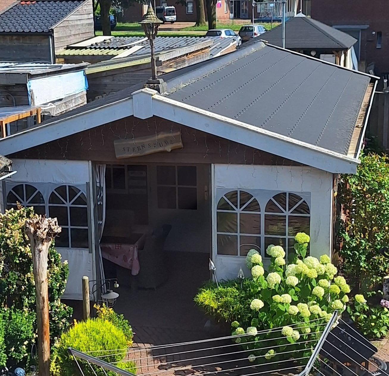 Geïsoleerde schuur/tuinhuis met veranda en 3 ruimtes, Ophalen, 3 ramen of meer, Schuur, 500 cm of meer