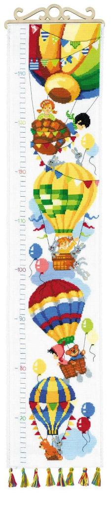Borduurpakket groeimeter balonnen 1507, Geen, Geen, Nieuw, Ophalen of Verzenden