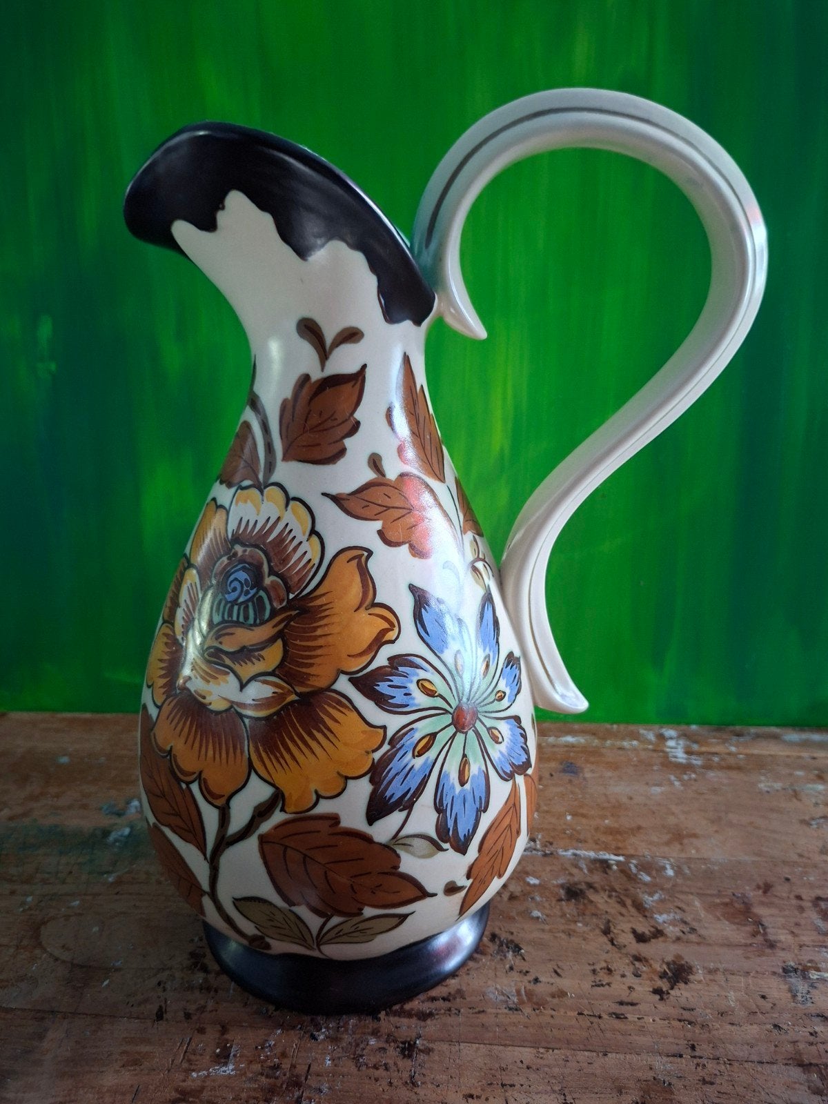 Prachtige vintage Gouda plateel kan, handgeschilderd, Ophalen