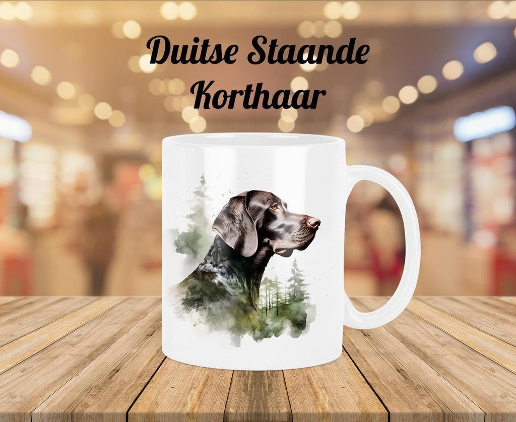 Duitse Staande Korthaar profiel mok, Verzenden, Nieuw, Overige stijlen, Kop(pen) en/of Schotel(s)