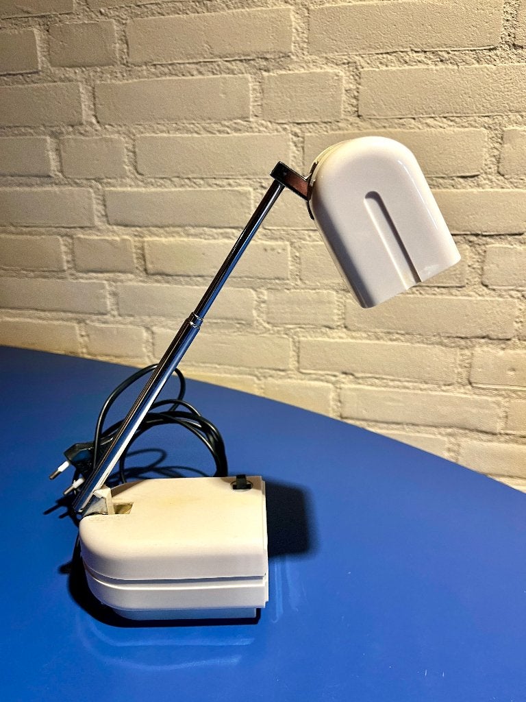 Vintage telescoop bureaulamp (Fagerhults kloon), Gebruikt, Vintage, Wit, Ophalen of Verzenden