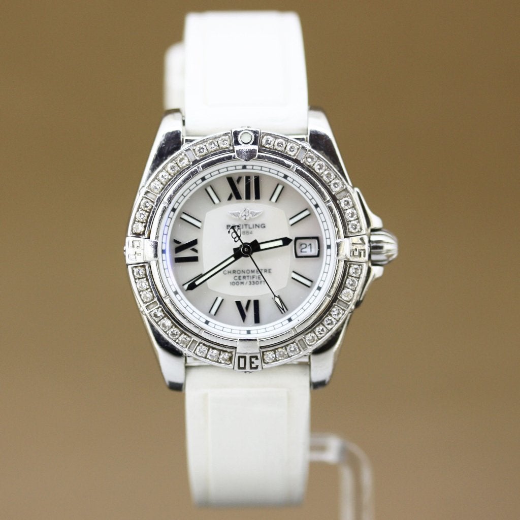Breitling Cockpit Lady A71356 MOP Diamant, Overige merken, Gebruikt, Staal, Polshorloge
