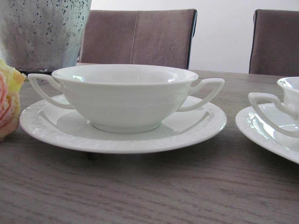 2 Rosenthal Classic Rose Soepkommen + Schotels, Huis en Inrichting, Keuken | Servies, Zo goed als nieuw, Kop(pen) en/of Schotel(s)