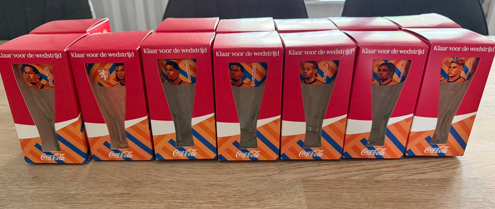 13 Coca Cola Nederlands Elftal WK Glazen, Verzamelen, Ophalen of Verzenden, Nieuw, Frisdrankglas