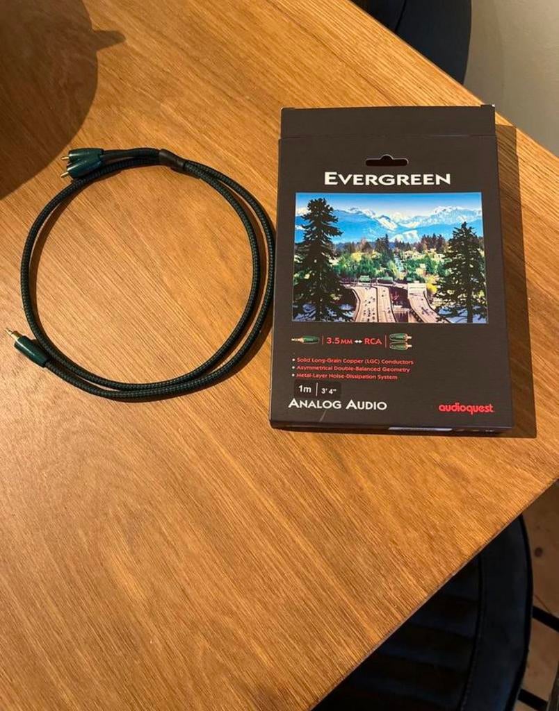 AudioQuest Evergreen 1M - 3.5mm to RCA, defect, Ophalen of Verzenden, Niet werkend, Minder dan 2 meter, Interlink-kabel