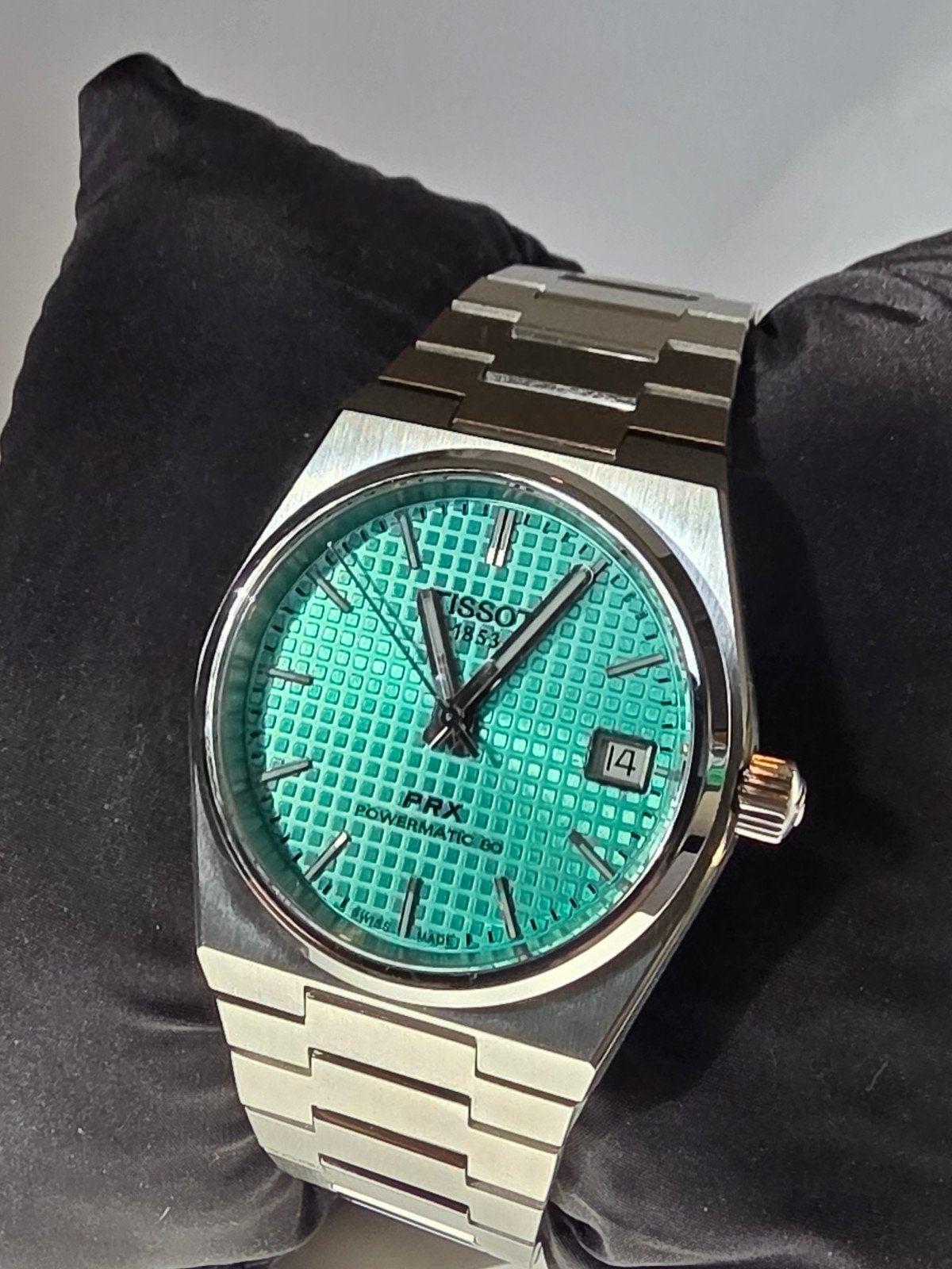 Tissot PRX Powermatic 80 Tiffany Blue 35mm, Staal, Staal, Polshorloge, Ophalen of Verzenden