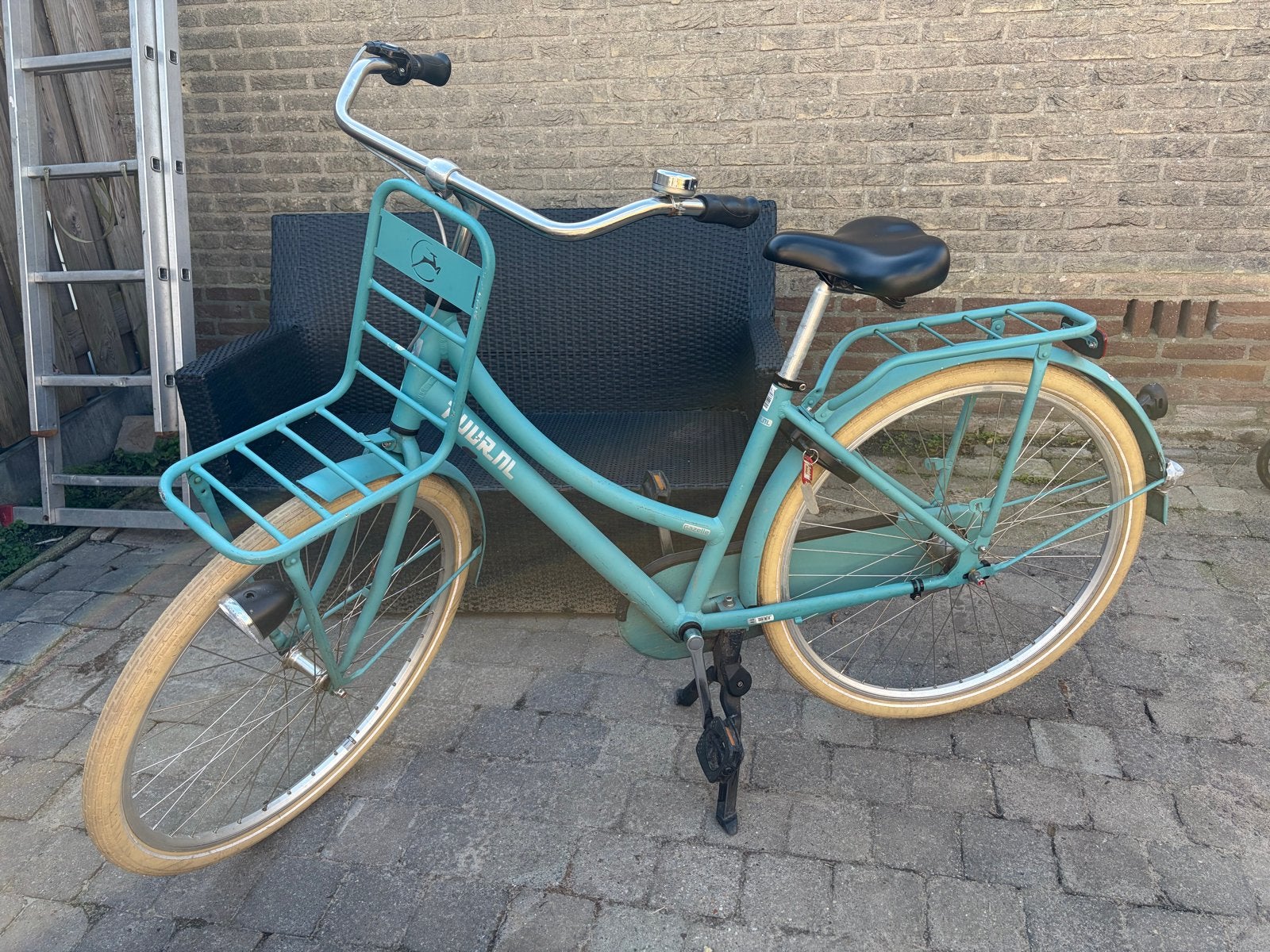 Omafiets Dames - Turquoise - 3 versnellingen, Velgrem, Versnellingen, Ophalen, Overige merken