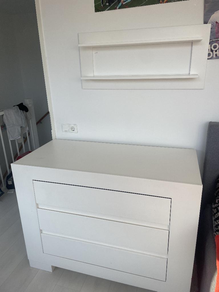 Bopita Babykamer: Kledingkast+Commode+Wandplank, Kinderen en Baby's, Kinderkamer | Complete kinderkamers, Ophalen, Gebruikt, Jongetje of Meisje