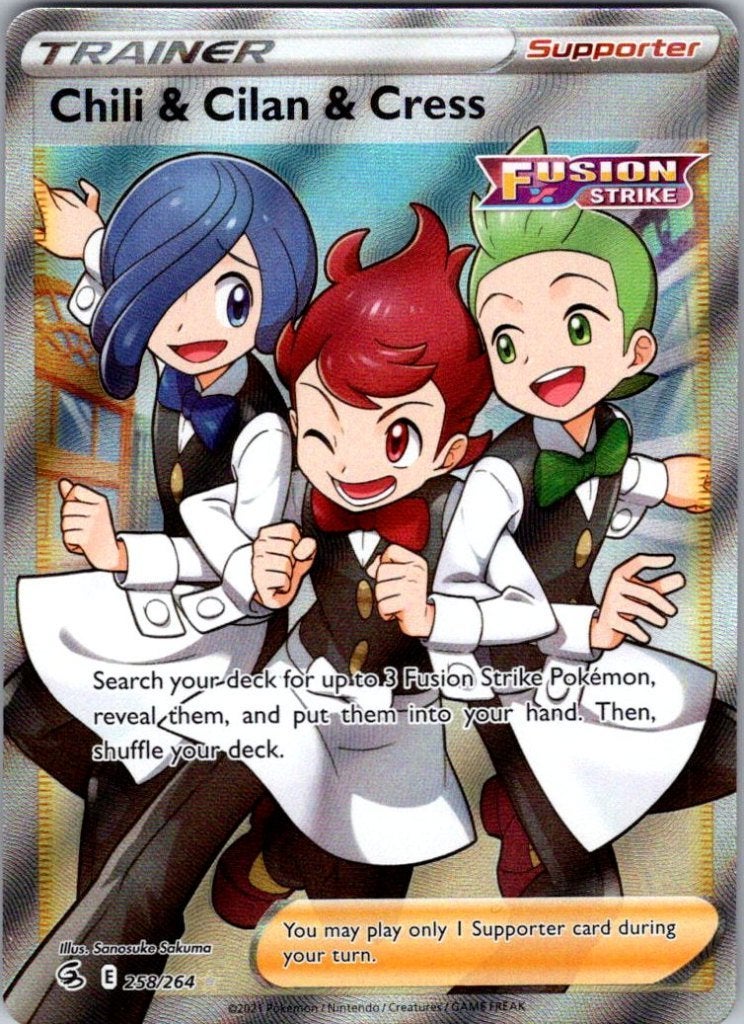 Pokémon Chili & Cilan & Cress 258/264 - Fusion Strike, Ophalen of Verzenden, Zo goed als nieuw