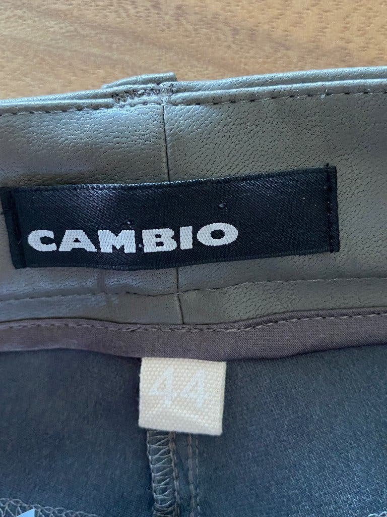K313 Cambio maat 44=L leer-look broek grijs Ray, Cambio, Maat 42/44 (L), Ophalen of Verzenden, Zo goed als nieuw