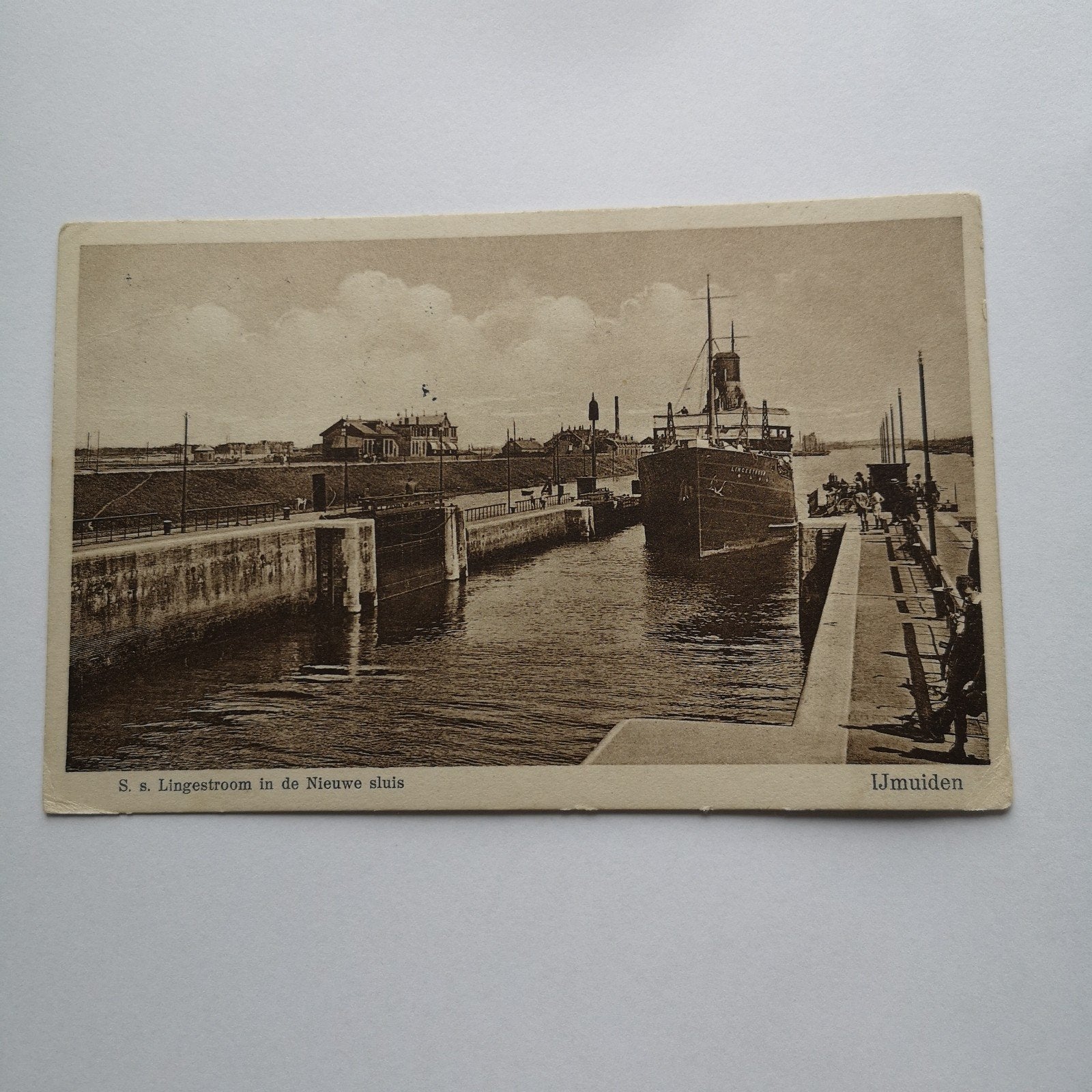 IJmuiden // s. s. Lingestroom in Nieuwe Sluis 1936, Verzenden, 1920 tot 1940, Noord-Holland