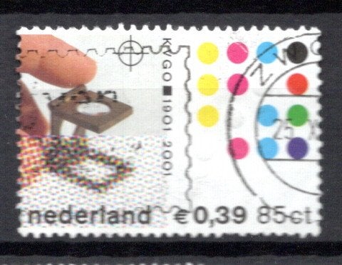 gestempelde zegel. Jaar 2001: uit vel van 2, Ophalen of Verzenden, Na 1940, Gestempeld