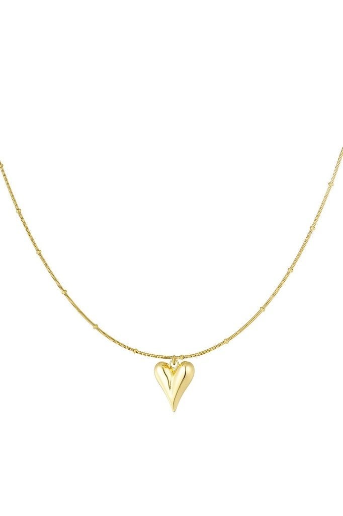 Bolletje ketting met iconisch hart medium, Ophalen of Verzenden, Nieuw, Goud, Zilver