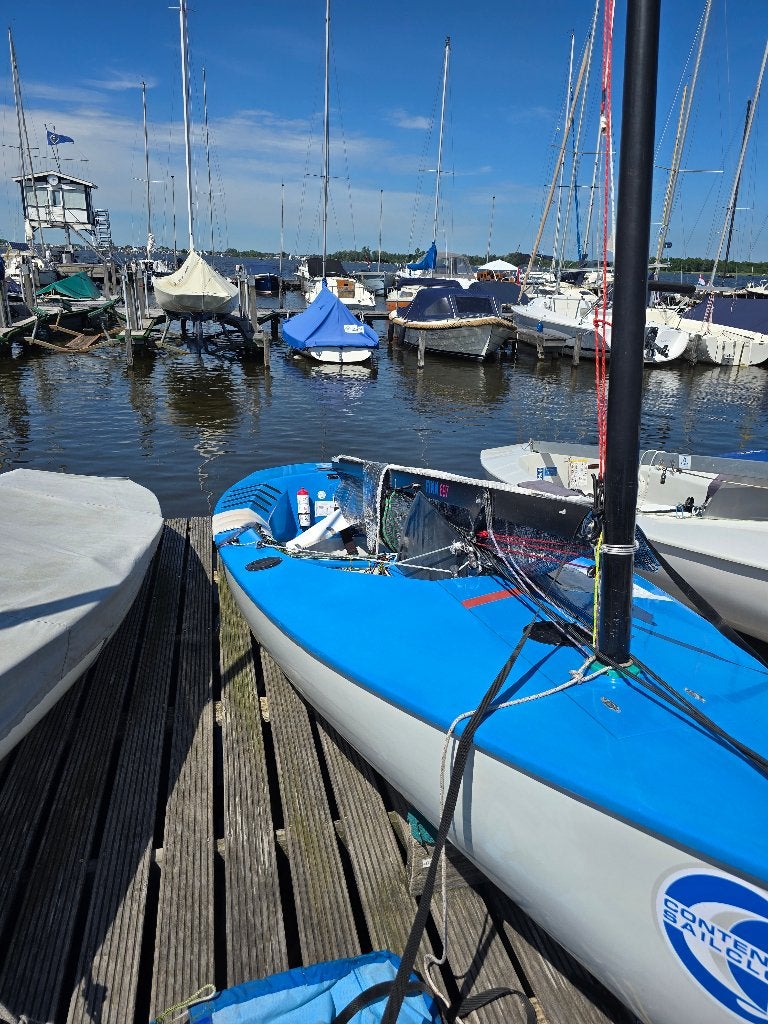 Finn zeilboot incl. weg-/strand-trailer <AFGEPRIJSD>, Watersport en Boten, Open zeilboten, Ophalen, Gebruikt, Zwaard, Polyester