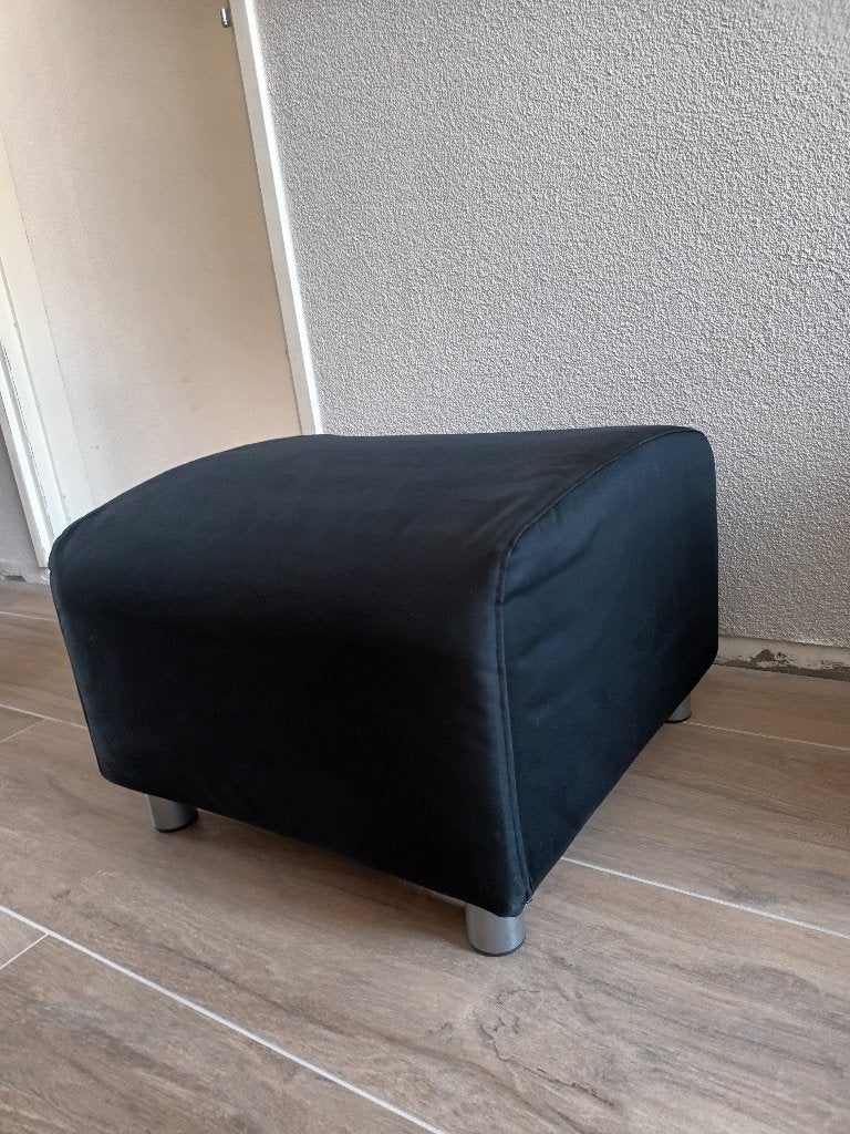 Voetenbank zwart Ikea klippan - Zo goed als nieuw, Ophalen, Zo goed als nieuw, Stof, Modern