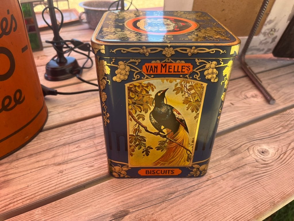 2 Blikken van Melle's, Verzamelen, Ophalen of Verzenden, Gebruikt, Koffie, Van Nelle